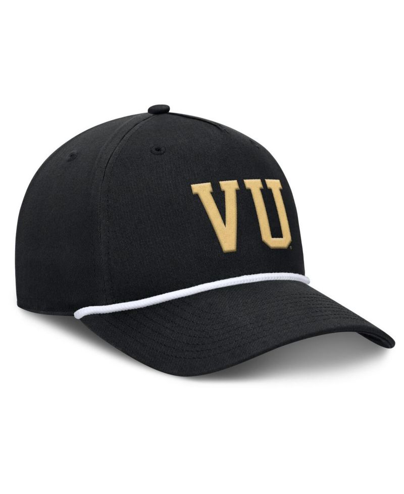 Men's Black Vanderbilt Commodores Foul Ball Rope Adjustable Hat
