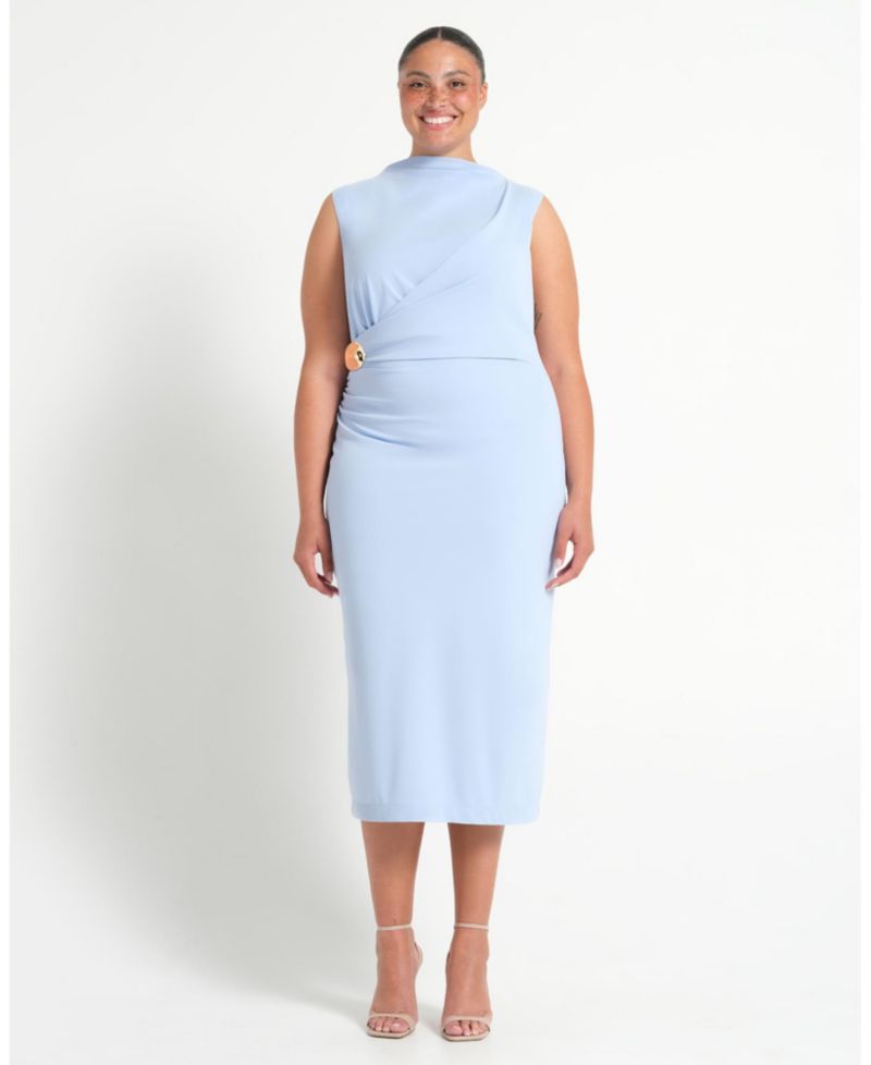 Plus Size Livia High-Neck Midi Dress