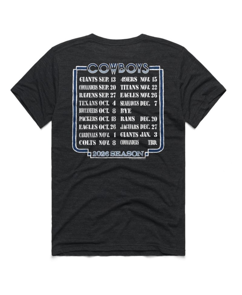Men's and Women's Dallas Cowboys 2026 NFL Schedule Relaxed-Fit Queen T-Shirt