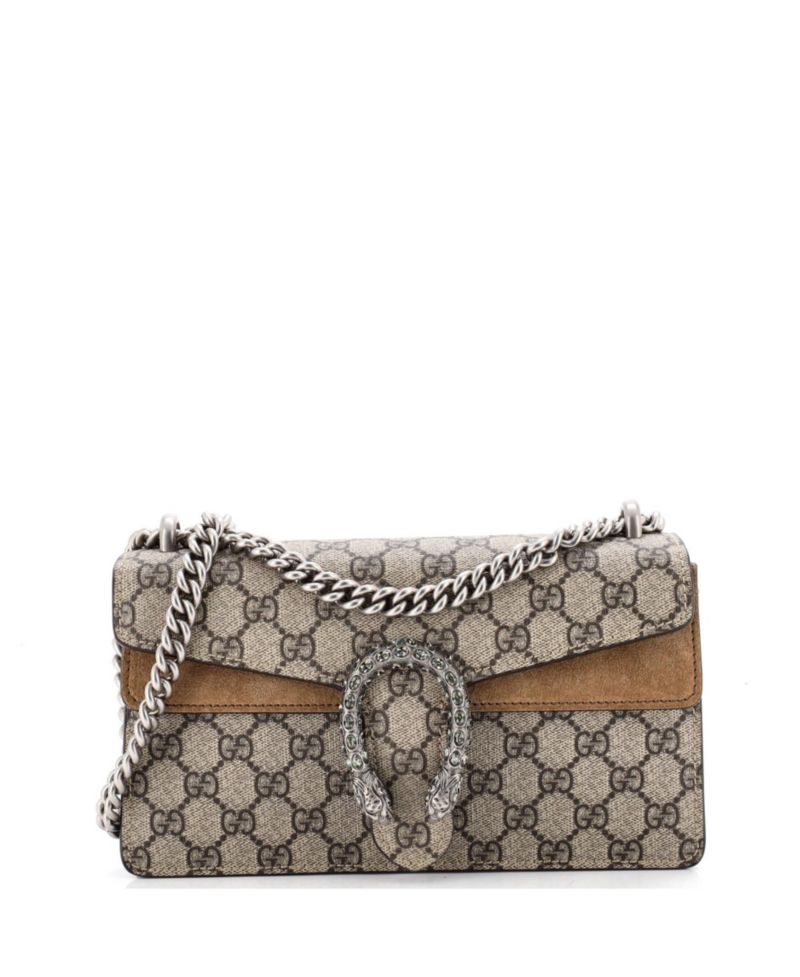 Small Dionysus Bag GG Coated Canvas with Crystal Embellished Metal