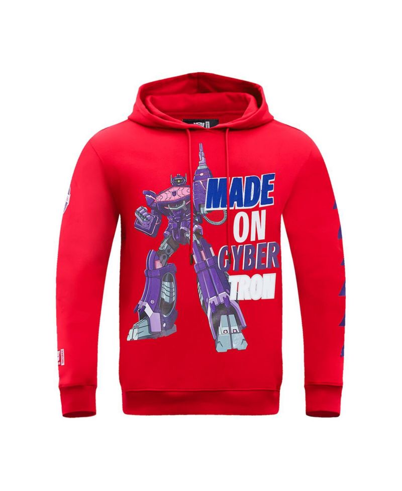 Men's and Women's Red Transformers Made On Cybertron Pullover Hoodie