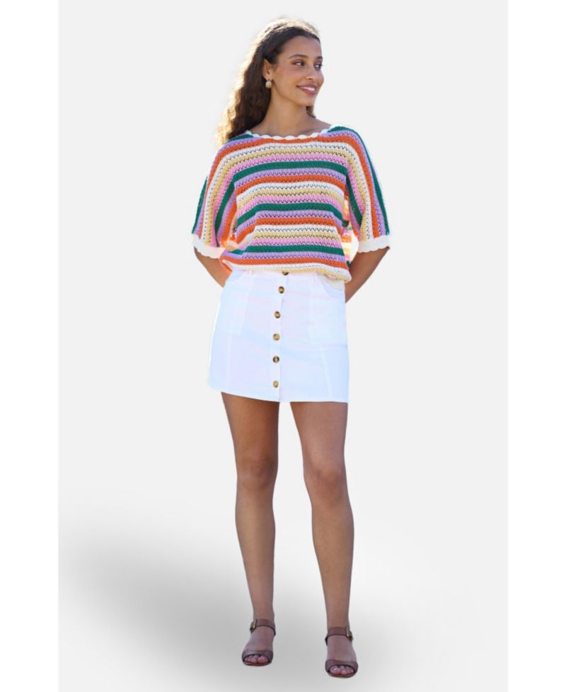 Women's Batwing Crochet Top