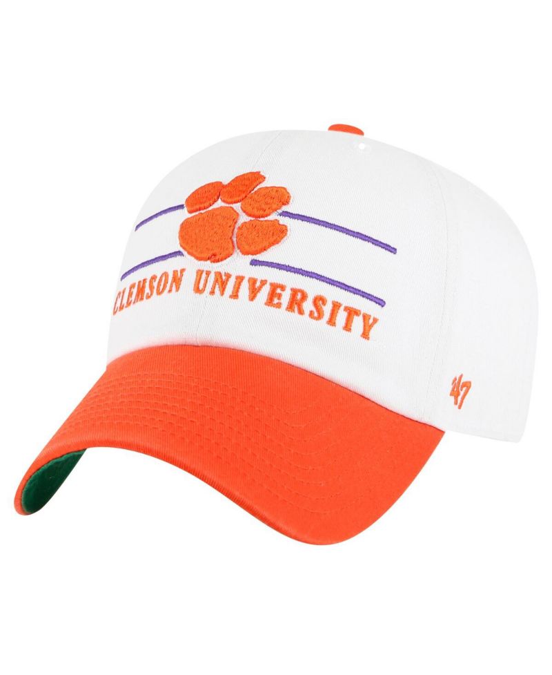 Men's White Clemson Tigers Gridiron Clean Up Adjustable Hat