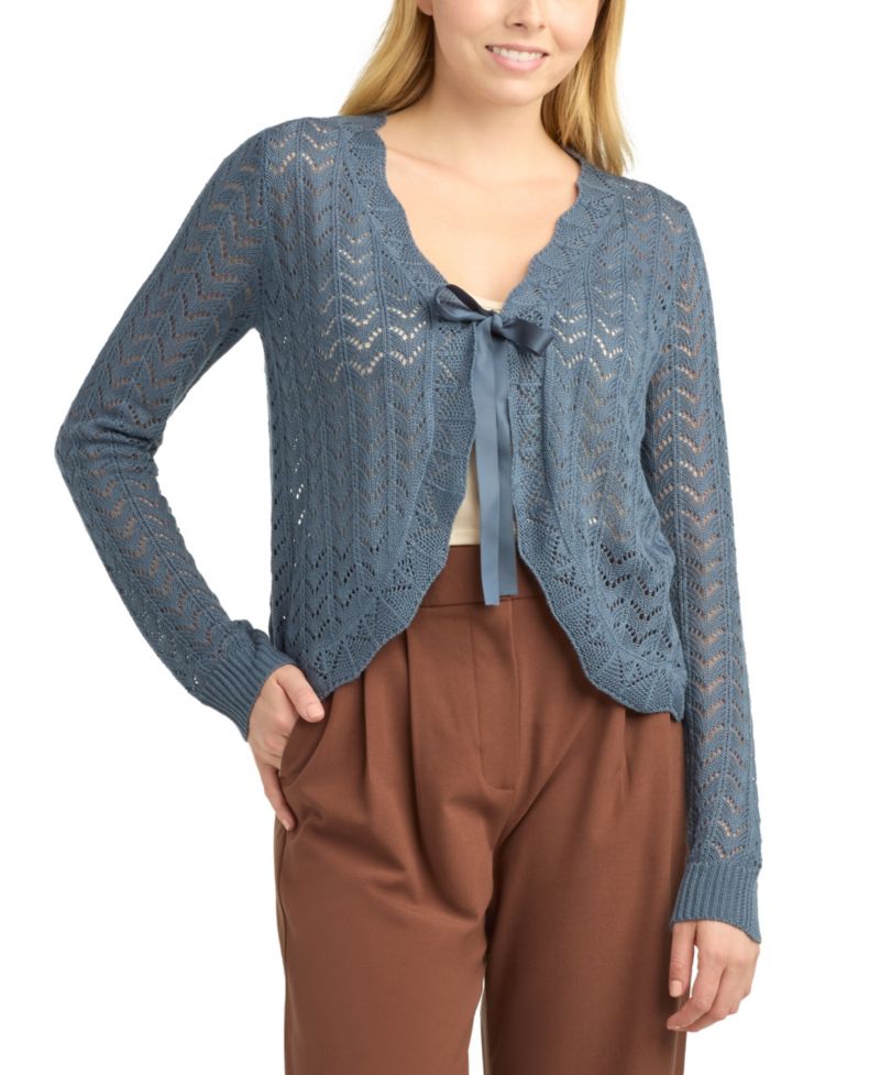 Juniors' Tie-Front Bolero Sweater