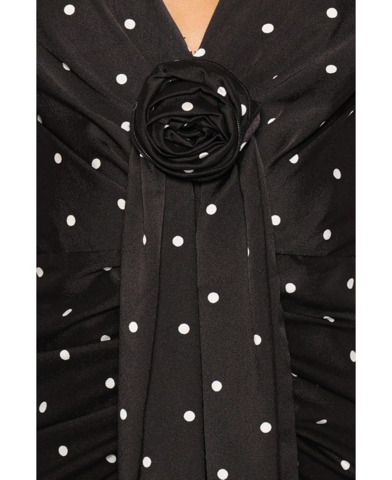 Women's Eluna V-Neck Polka-Dot A-Line Midi Dress