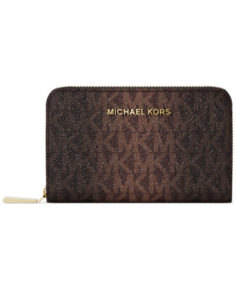 MICHAEL Jet Set Zip Around Card Case Wallet
