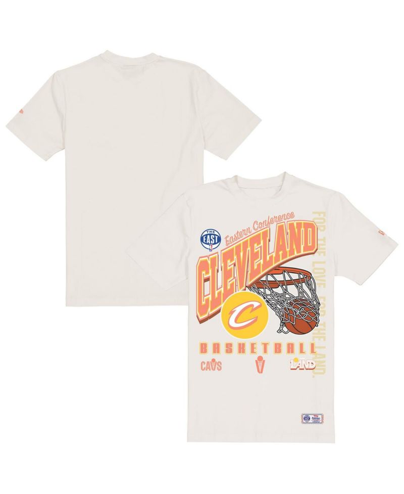 Men's Cream Cleveland Cavaliers Oversized City Edition Remix Vintage T-Shirt