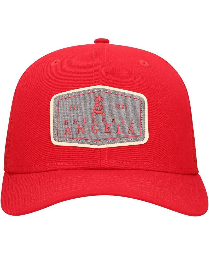 Men's Red Los Angeles Angels Labeled 9SEVENTY Stretch-Snap Adjustable Hat
