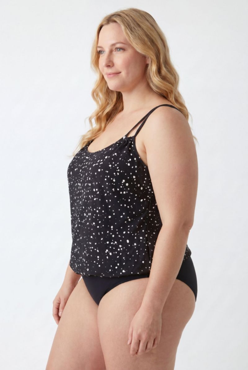 Women's Loop Strap Blouson Tankini Top
