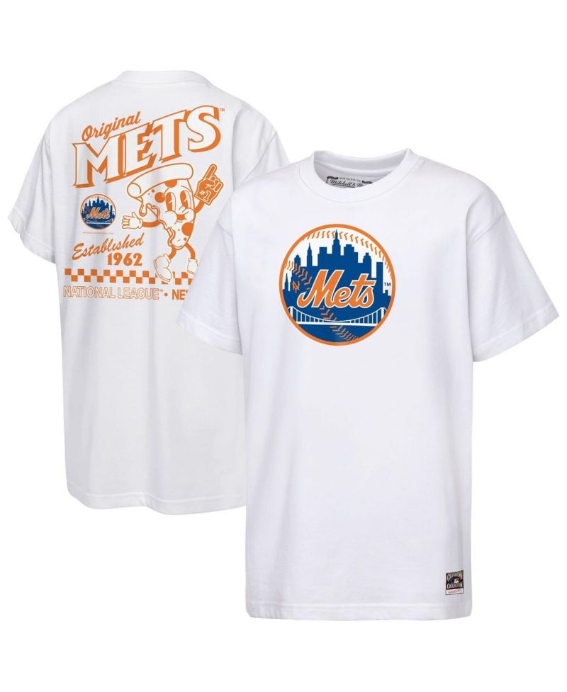 Big Boys and Girls White New York Mets Cooperstown Concession T-Shirt