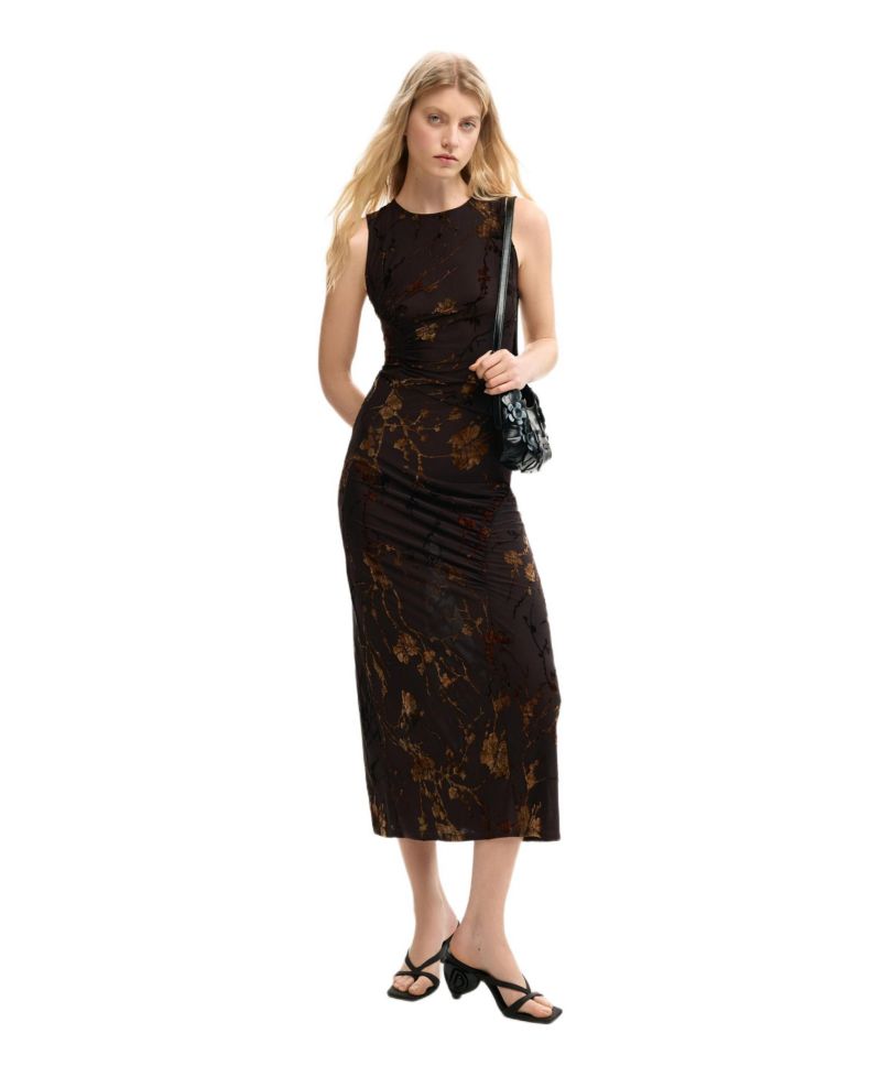 Women's Flocked midi dress