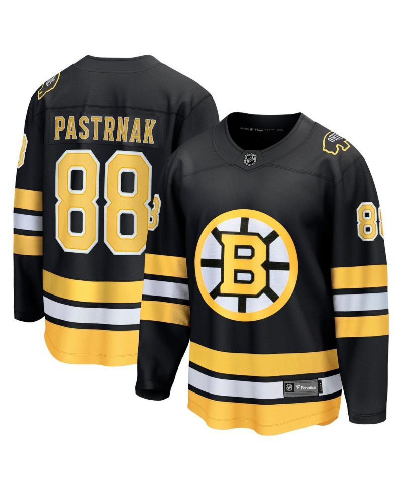 Men's David Pasternak Black Boston Bruins Home Breakaway Player Jersey