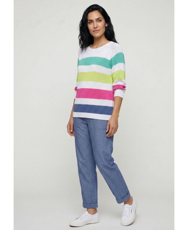 Women's Stripe Tape Yarn Sweater