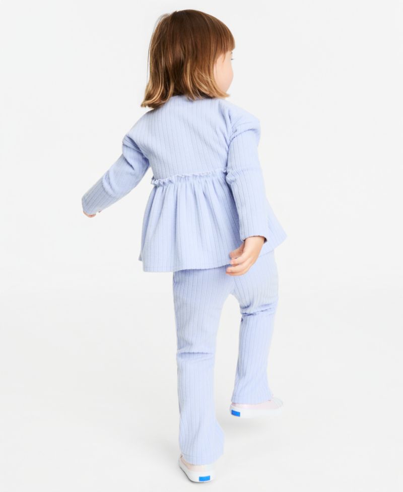 Toddler Girls' 12M-5T Brushed Rib Top & Pants, 2-Piece Set