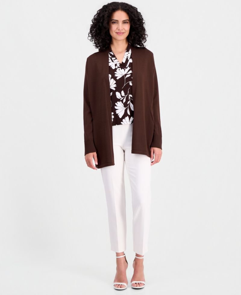 Women's Open-Front Rib Pocket Cardigan