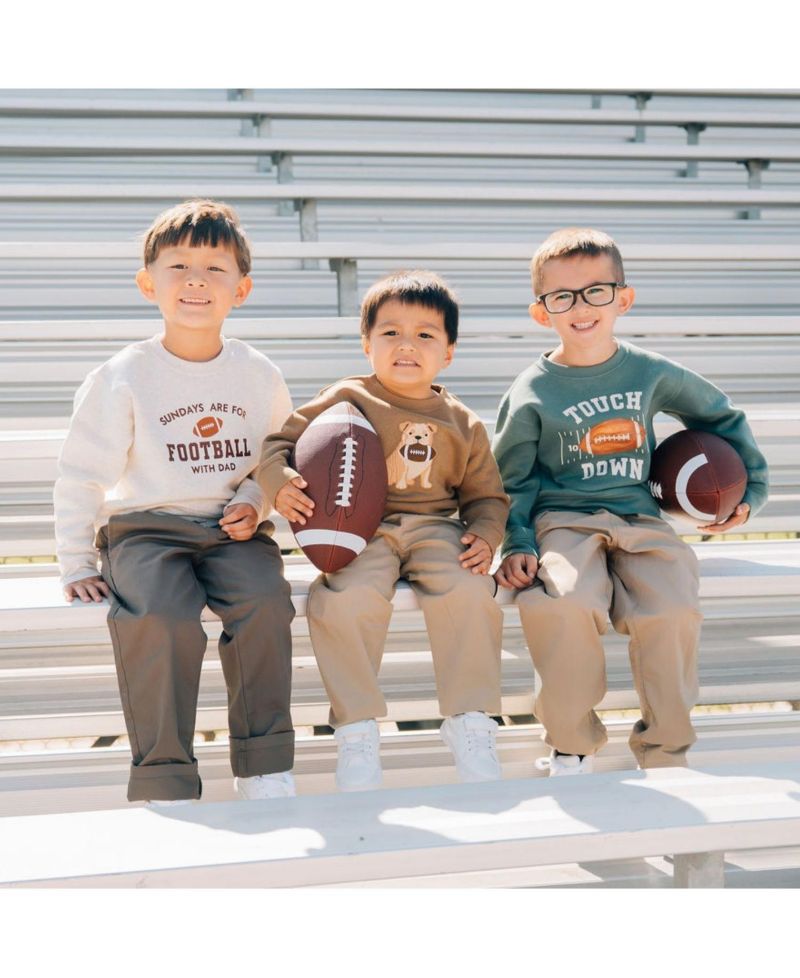 Little Boys Bulldog Football Patch Sweatshirt