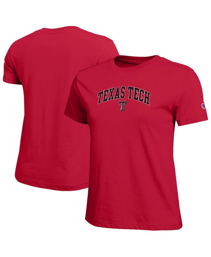 Women's Red Texas Tech Red Raiders Arched Over Logo T-Shirt