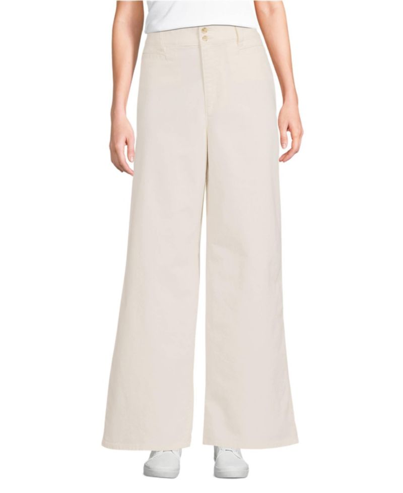 Women's Stretch Canvas High Rise Wide Leg Pants