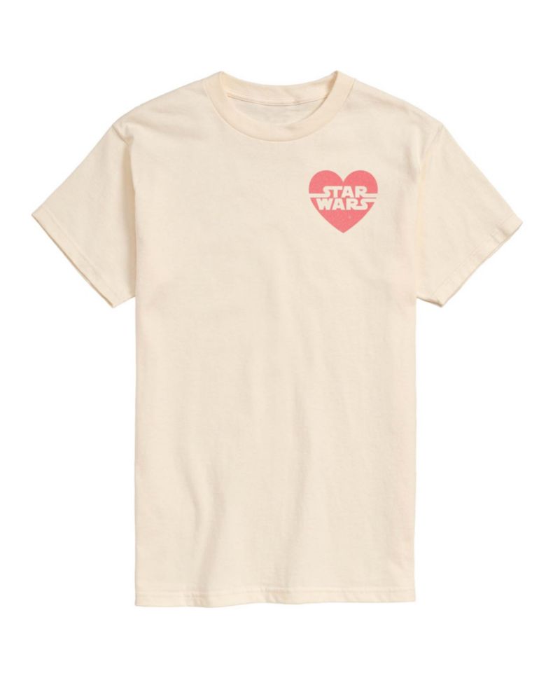 Men's Star Wars Valentines Heart Printed Short-Sleeve Graphic T-Shirt
