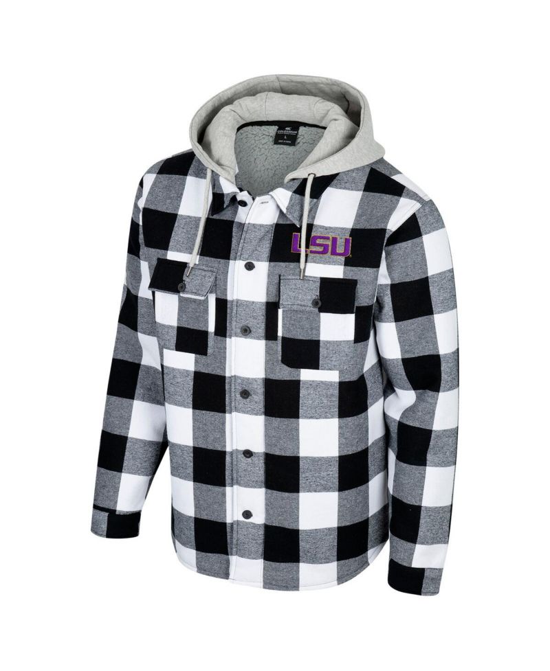 Men's Black/White LSU Tigers Buffalo Plaid Full-Zip Jacket