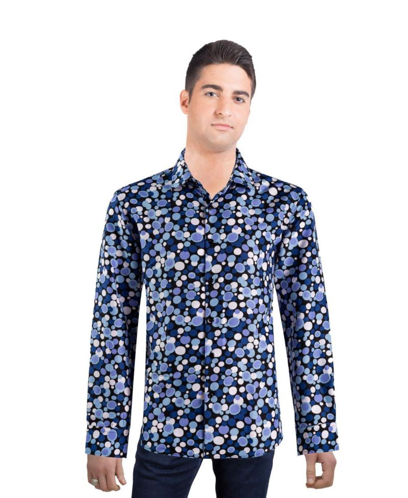 Men's Slim Fit Dot Print Shirt | Button Down Shirt
