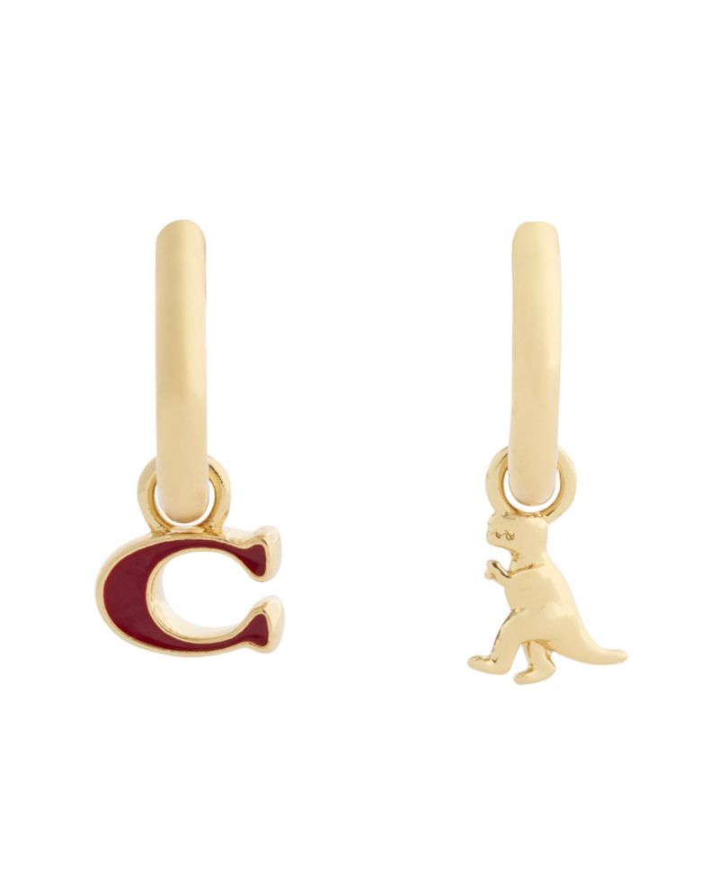 Burgundy Signature C Rexy Mismatch Earrings