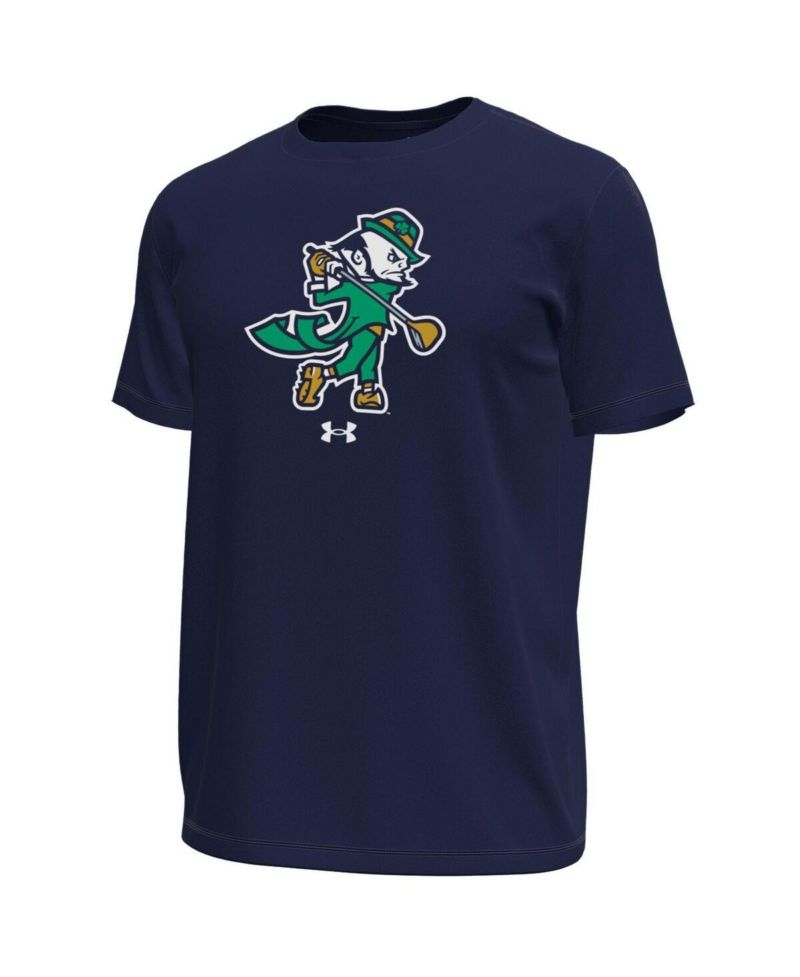 Men's Navy Notre Dame Fighting Irish Golf Leprechaun Tech Stretch T-Shirt