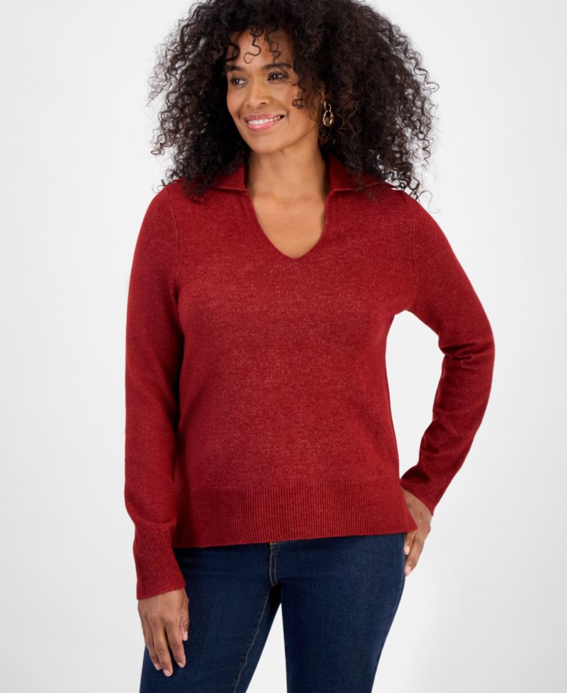 Women's Luxsoft Johnny-Collar Sweater