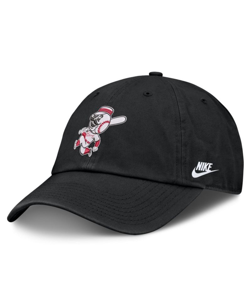 Men's Black Cincinnati Reds Cooperstown Club Adjustable Hat