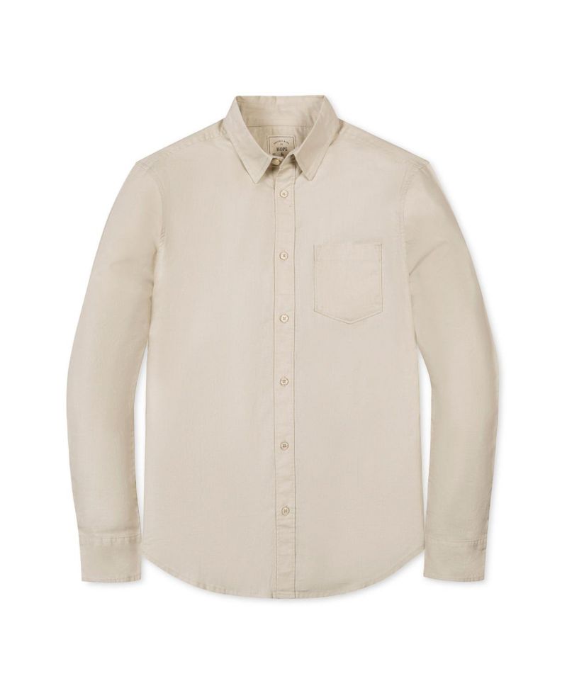 Men's Hope and Henry Long Sleeve Solid Linen Shirt