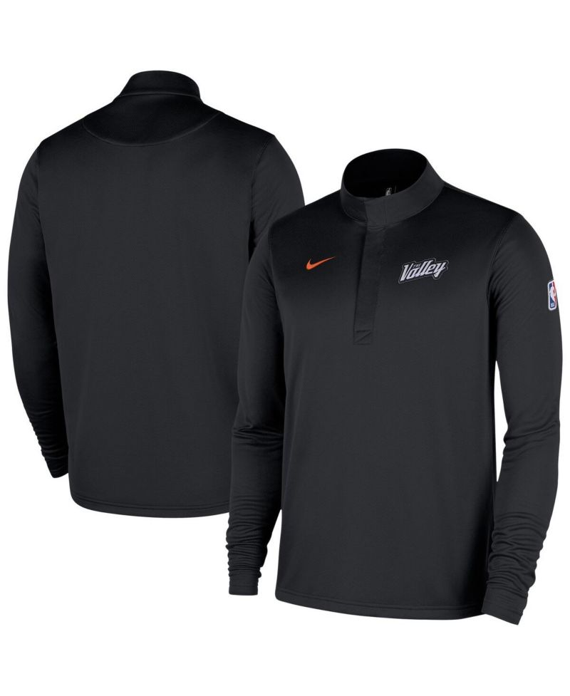 Men's Black Phoenix Suns 2025/26 City Edition Remix Authentic Coaches Dri-FIT Half-Zip