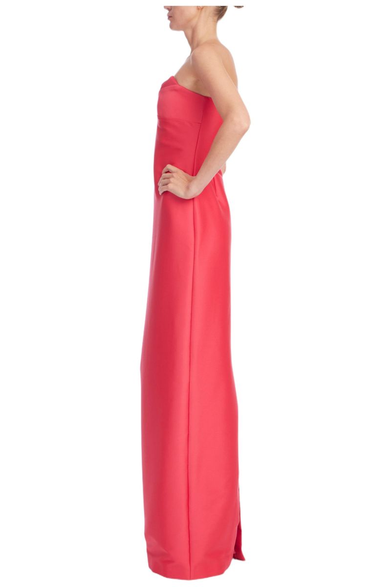 Women's Strapless Fold-Over Mikado Column Gown