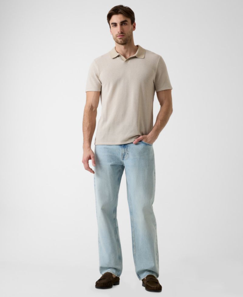 Men's Hunter Stripe Knit Short-Sleeve Polo Shirt