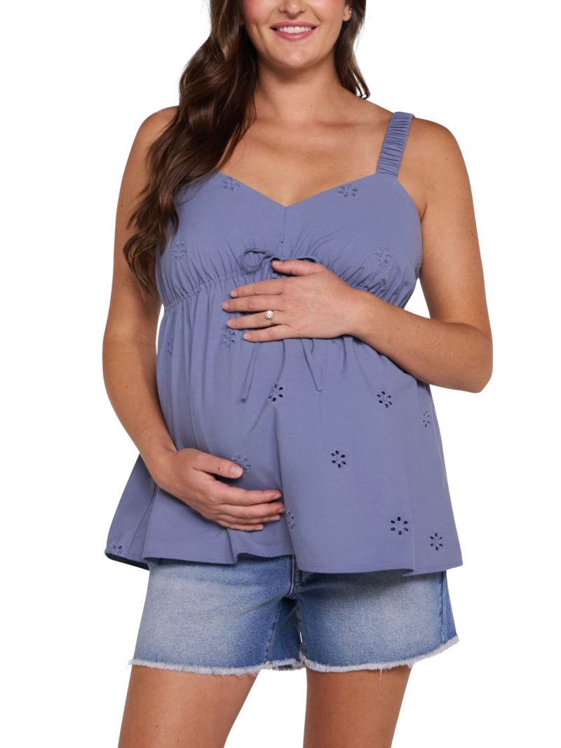 Women's Motherhood Scrunch Strap Woven Cami