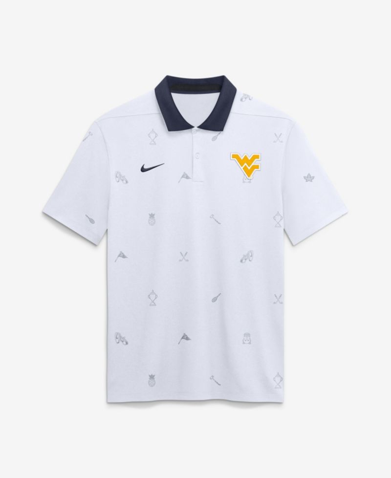 Men's White West Virginia Mountaineers Vapor Pattern Dri-FIT Polo Shirt