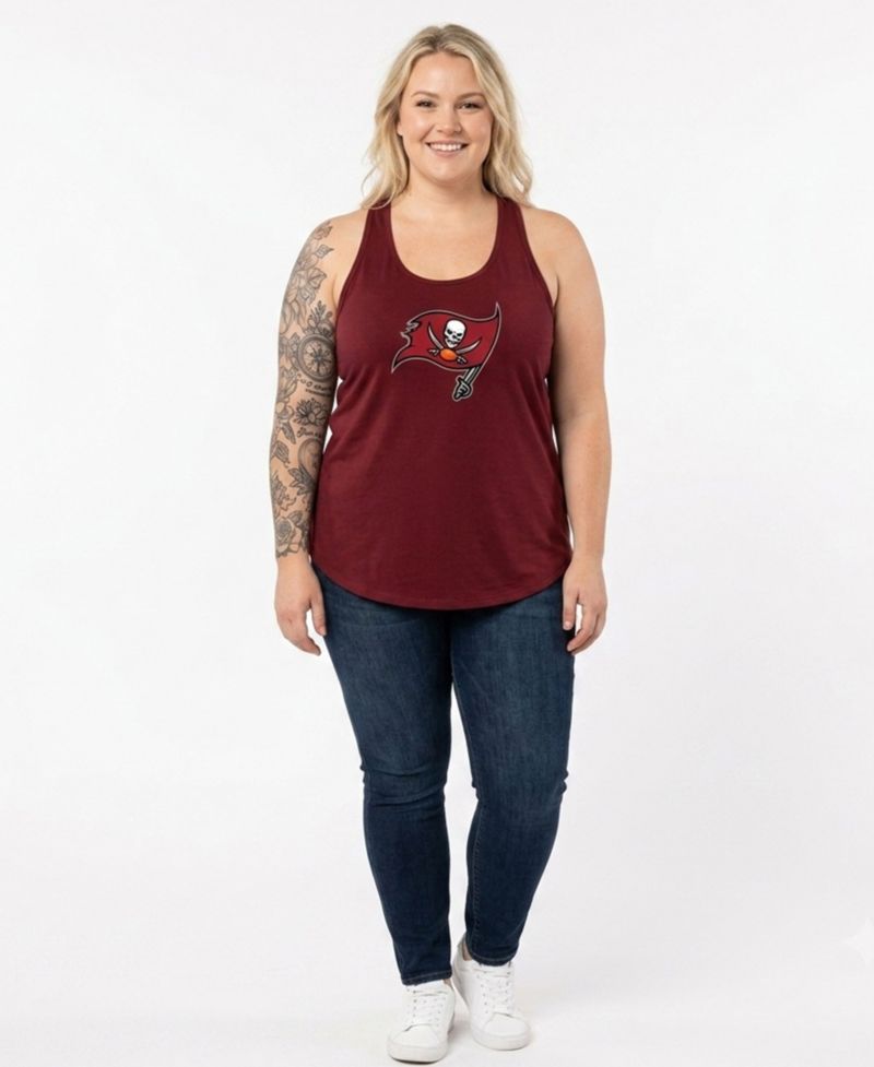 Women's Red Tampa Bay Buccaneers Plus Size Basic Tank Top