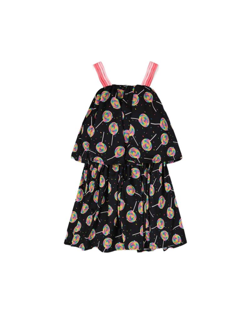 Girl Woven Dress Lollipop Print