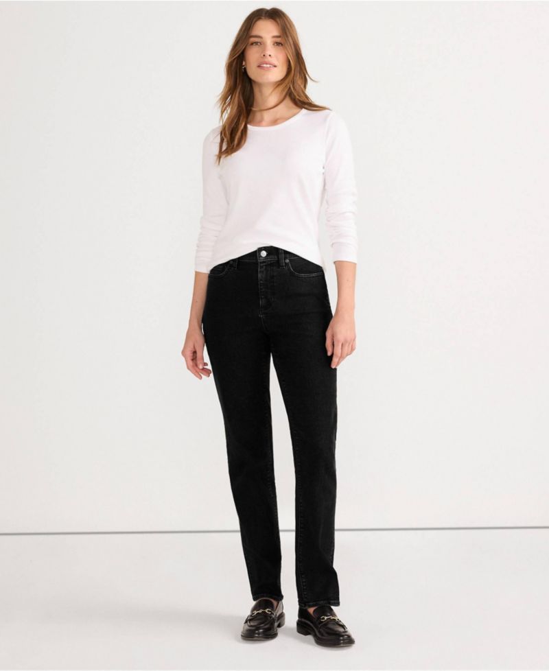 Women's Mid Rise Straight Leg Jeans