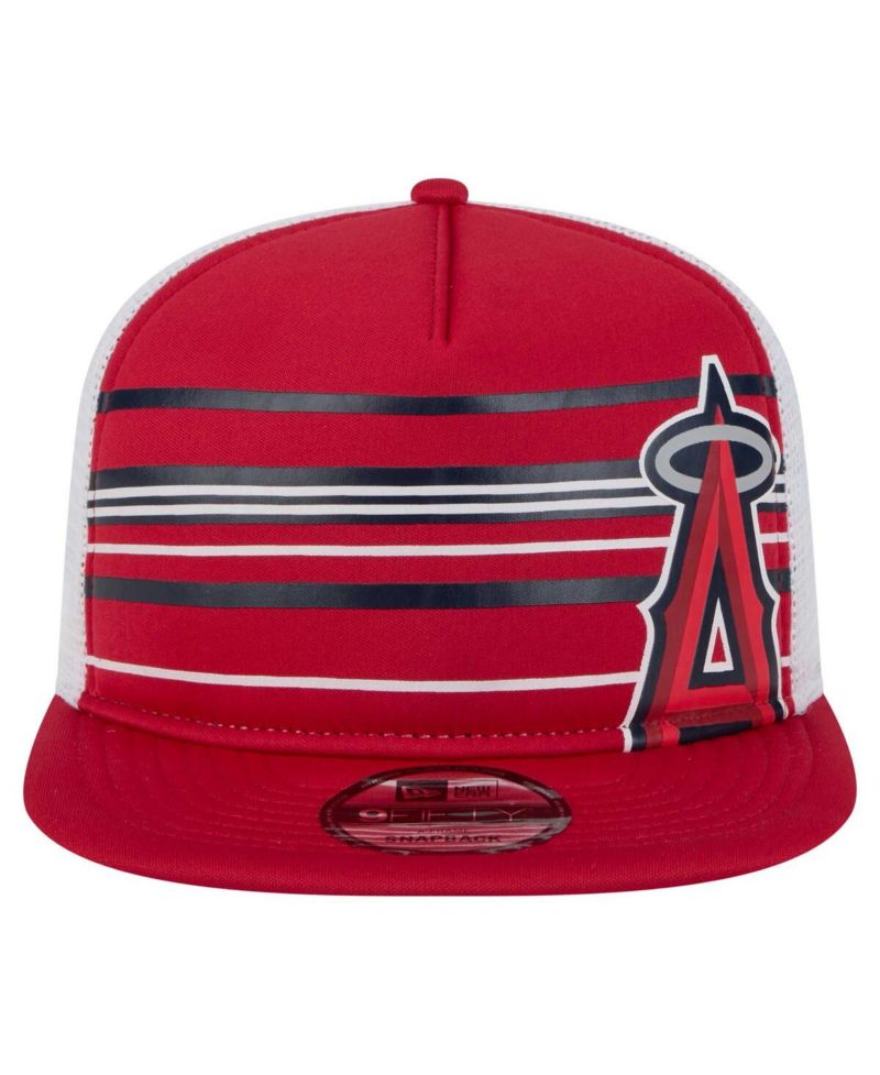 Men's Red Los Angeles Angels 9FIFTY A-Frame Trucker Snapback Hat