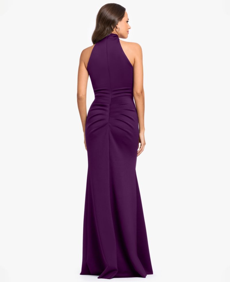 Women's Halter Ruched Gown