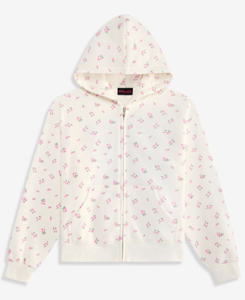 Girls 7-16 Printed Zip Hoodie