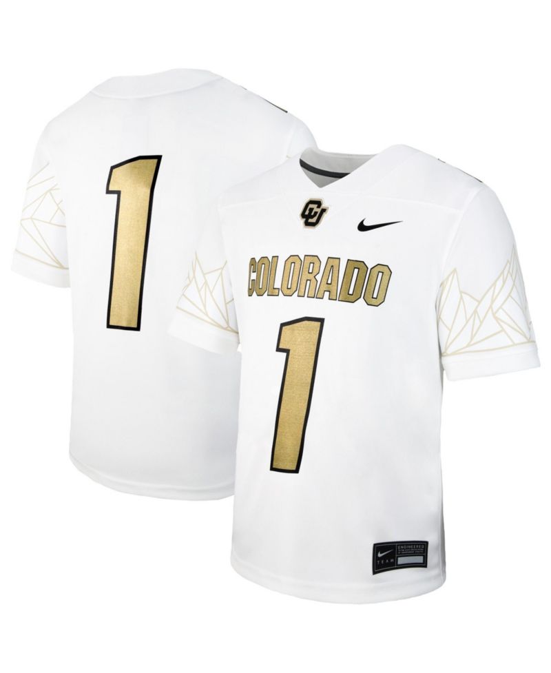 Big Boys and Girls 1 White Colorado Buffaloes Alternate Football Game Jersey