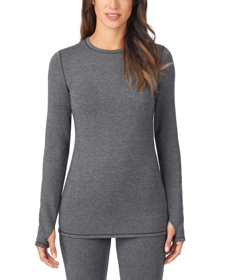 Women's Thumbhole Long-Sleeve Crewneck Top