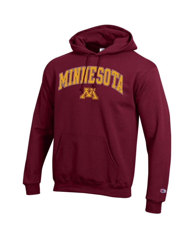 Men's Maroon Minnesota Golden Gophers Arched Logo Fleece Pullover Hoodie