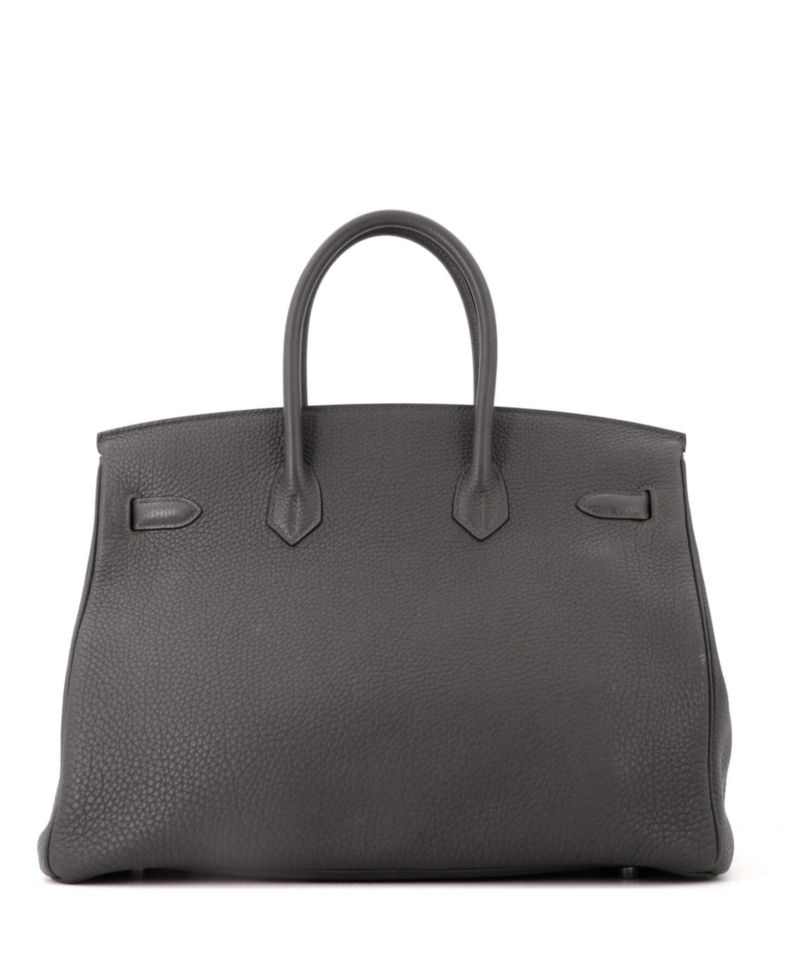 Pre-Owned Hermes Birkin 35 Handbag Green Togo with Palladium Hardware