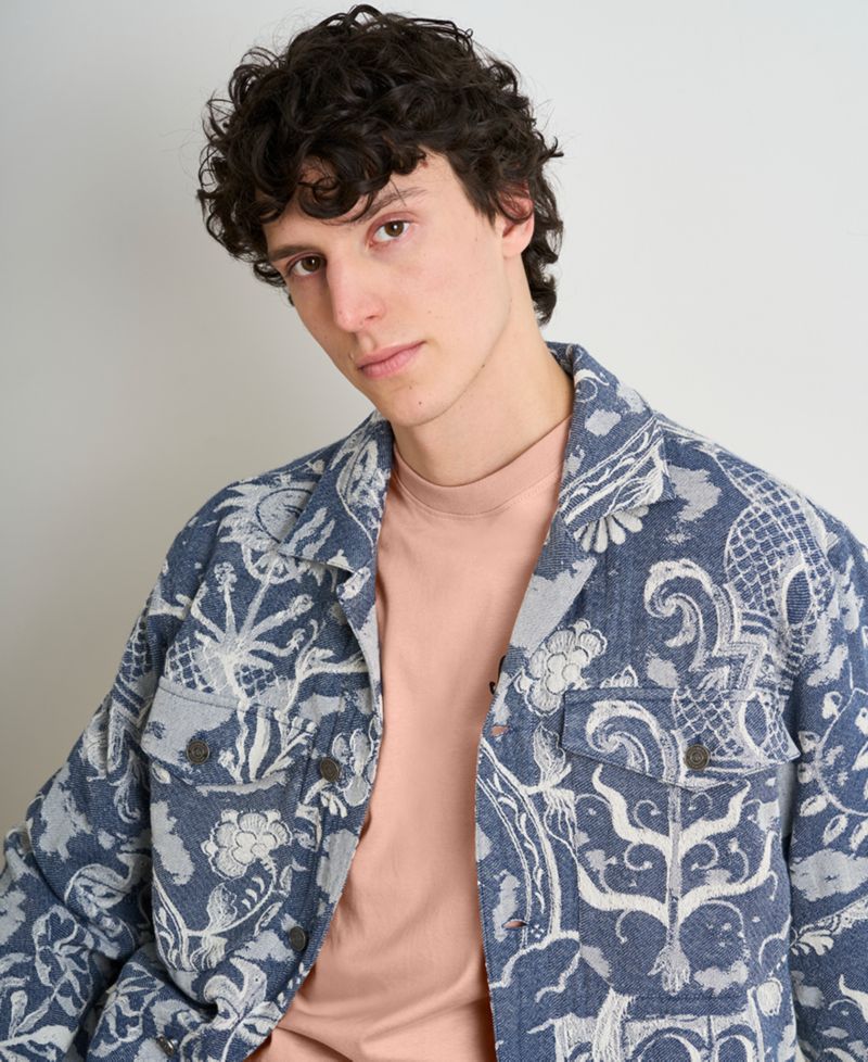 Men's Delfts Blauw Jacquard Trucker Jacket