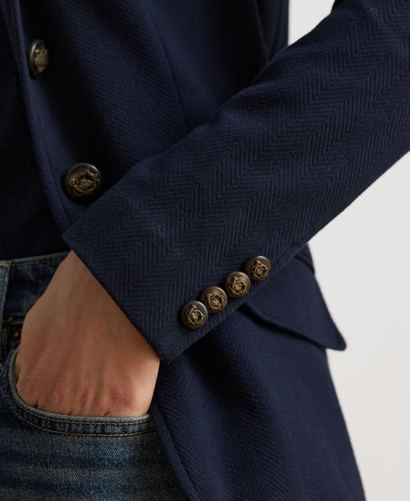 Women's Herringbone Notch Lapel Blazer
