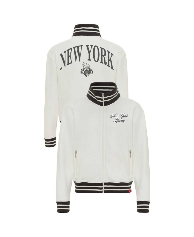 Women's Cream New York Liberty Athletic Club Collection Sutton French Terry Full-Zip Jacket