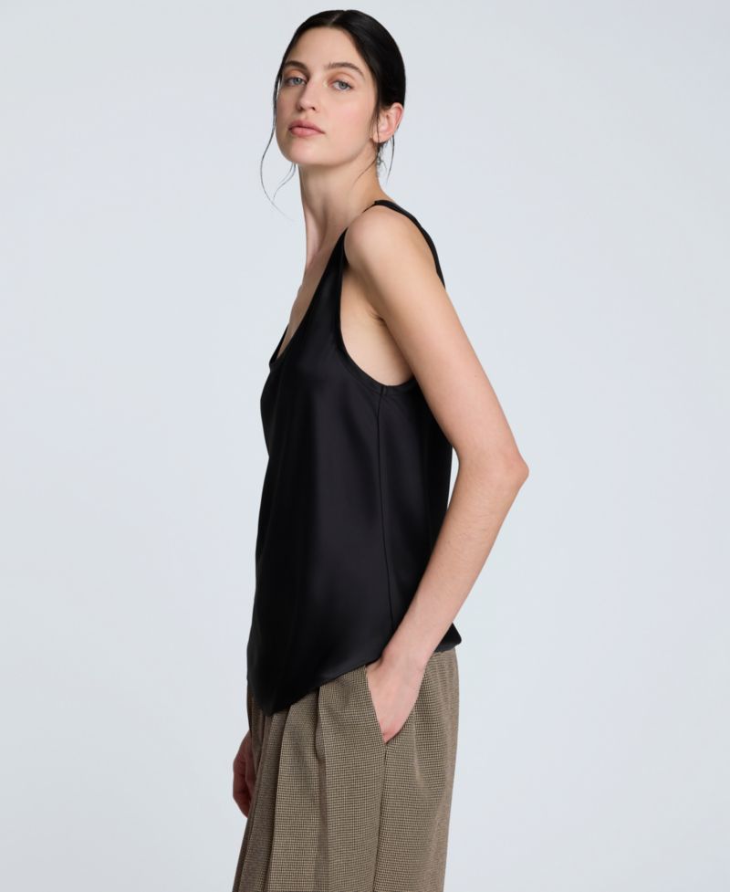 Women's Satin Scoop Neck Sleeveless Top