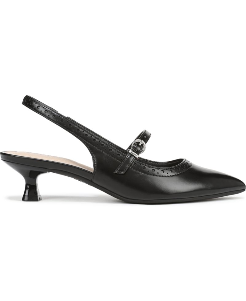 Women's Marilyn Pointed Toe Kitten Heel Slingback Pumps